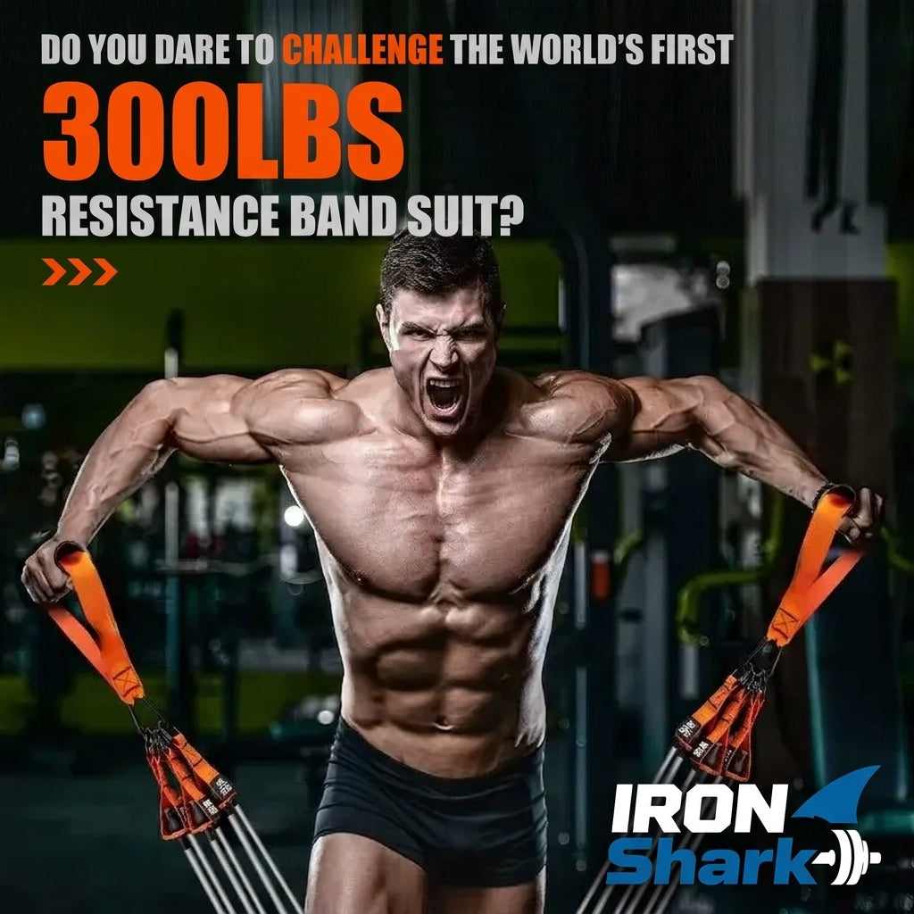 300LBS Heavy Duty Resistance Bands Set, Anti-Snap Exercise Tension Ropes with Handles, Professional Fitness Equipment for Strength Training & Full-Body Workout