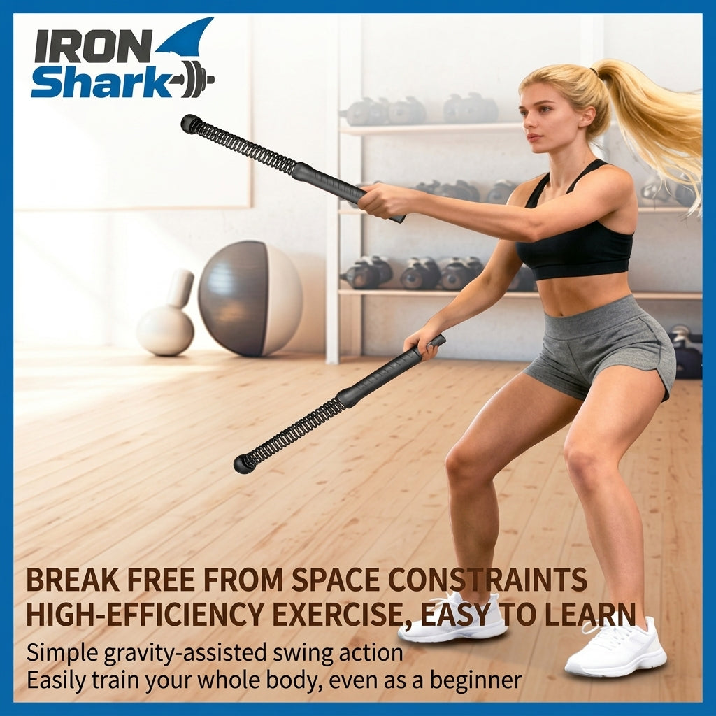 2-in-1 Cordless Battle Ropes & High-Frequency Flexi Bar, Detachable Weighted Fitness Vibrating Bar, Portable Home Gym Strength Equipment for Core & Full-Body Workout