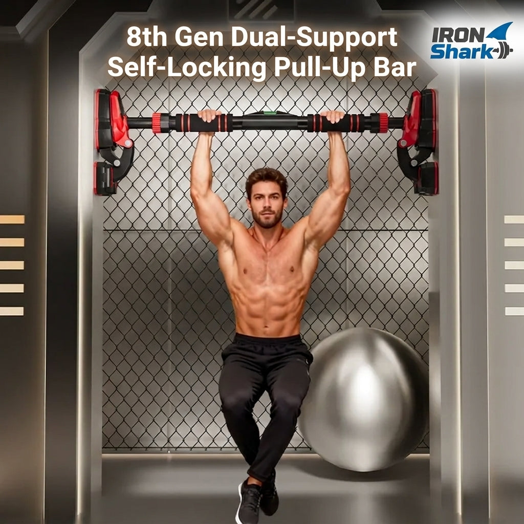 Doorway Pull-Up Bar No-Screw Installation, Heavy-Duty Wall Door Strength Training Bar, Safe Locking & Non-Slip Home Fitness Equipment for Upper Body Workout