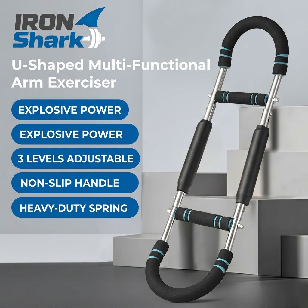 U-Shaped Spring Arm Strength Trainer, Adjustable Chest Expander Power Twister, Anti-Slip Foam Grip Fitness Equipment for Upper Body & Arm Workout